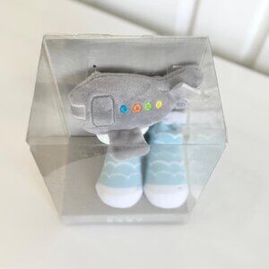 NEW Airplane Plush Teether + Baby Sock Set by Stephan Baby